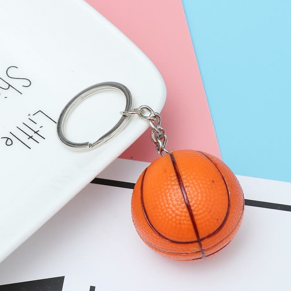 10-pak mini basketball nøglering Kreativ nøglering souvenirhæng til spillere atleter drenge holdkammerater (orange)