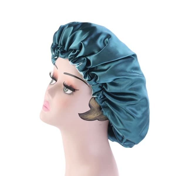 Nattmössor 2-pack Satin Silk Plus Size Dag- och Nattmössor, Blå Påfågel