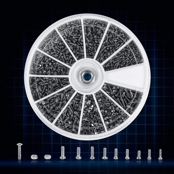600 stk M1 M1.2 M1.4 M1.6 Mikro Rustfrit Stål Skruer og Bolte