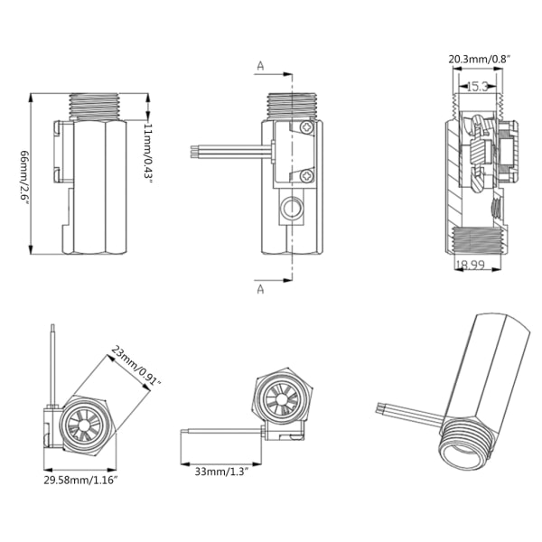 G1/2'' Halleffekt Flödessensor Turbin Flödesmätare 1-25L/Min Vattenflödessensor Switch Control Flödesmätare Vätskemätare