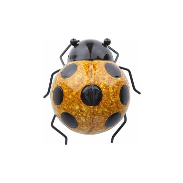 KÖR Ladybird Væghængende Jern Tegnet Ladybird Sjov Dekoration Håndværk Havehave Dekoration Naturlig Bondegårdsstil Gul