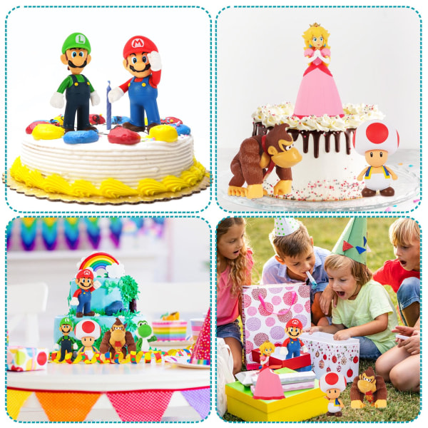 6-pack Mario Toy Bros Super Dekoration Partytillbehör