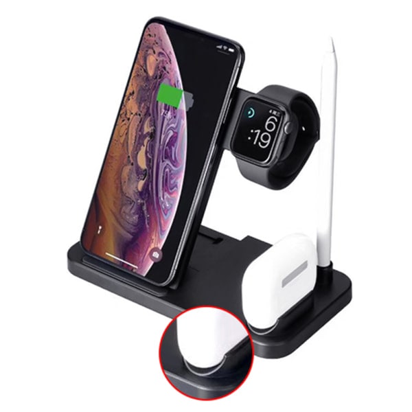 TG 4-in-1 Langaton Latausasema Airpodsille, Apple Penille, Apple Watchille, Puhelimelle Valkoinen