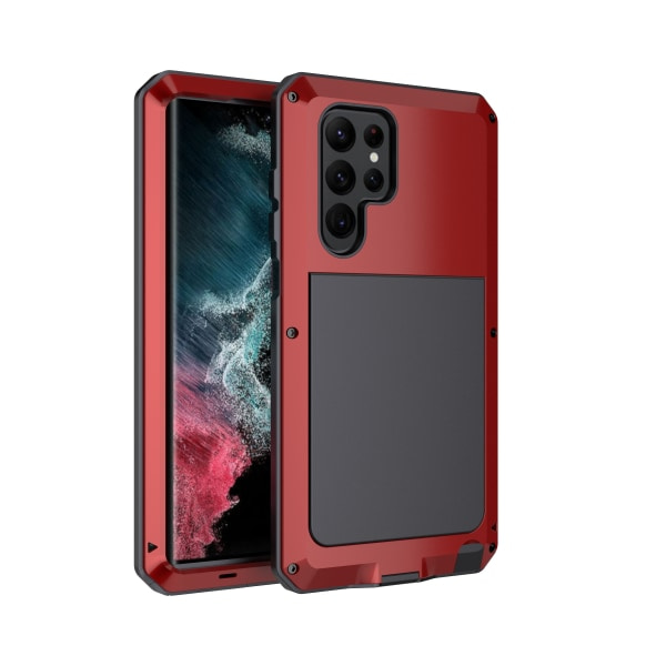 TG Samsung Galaxy S23 Ultra - 360-Suojakuori Alumiinista Punainen