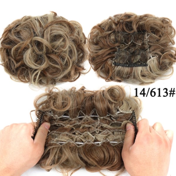 TG Kam Clip In Lockigt hårförlängning Chignon Hair 14/613 14/613