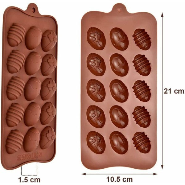 MINKUROW Sett med 4 påske 3D-former for 15 egg/sjokolademuffins/kaker 22 x 10,5 cm