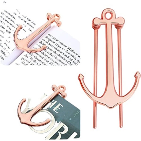 Anchor Bookmark Creative Metal Page Holder Clip för studenter Lärare Examen Presenter Skola rosa guld