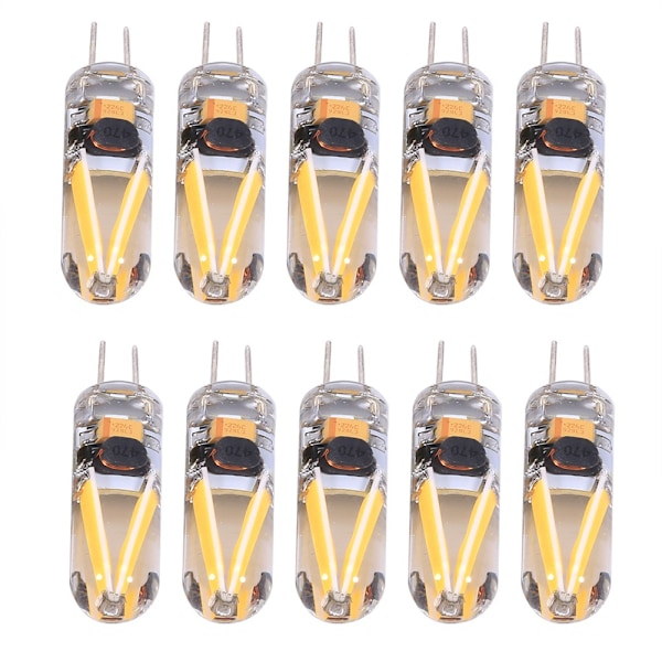 10 stk./pakke Varm Hvid Klar AC/DC 12V 1.5W G4 LED Pære