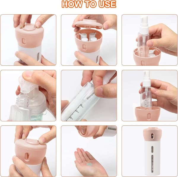 Reseflaska - Reseflaskor - Resedispenser - Reseflaska - 4-i-1 Tvåldispenser - Schampo- och Tvåldispenser