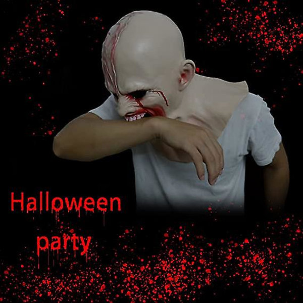 Ghyt Zombie Maske Blodig Skummel Djevelmaske Skremmende Skrekk Helhuvud Latex Halloween Cosplay Maskerade Festrekvisita