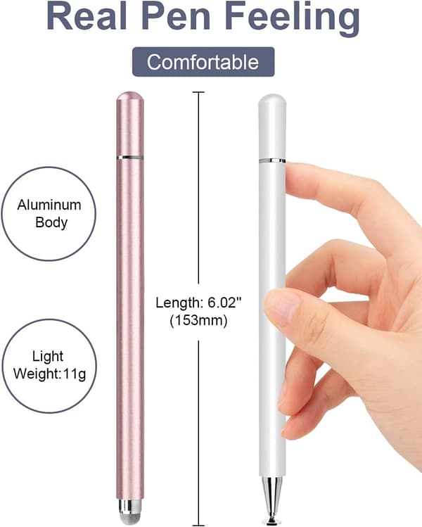 Stylus til iPad, 2-pak 2-i-1 Disc Stylus til Touchscreens, Kapacitiv Stylus med Magnetisk Hætte, Kompatibel med iPad iPhone Pro Android