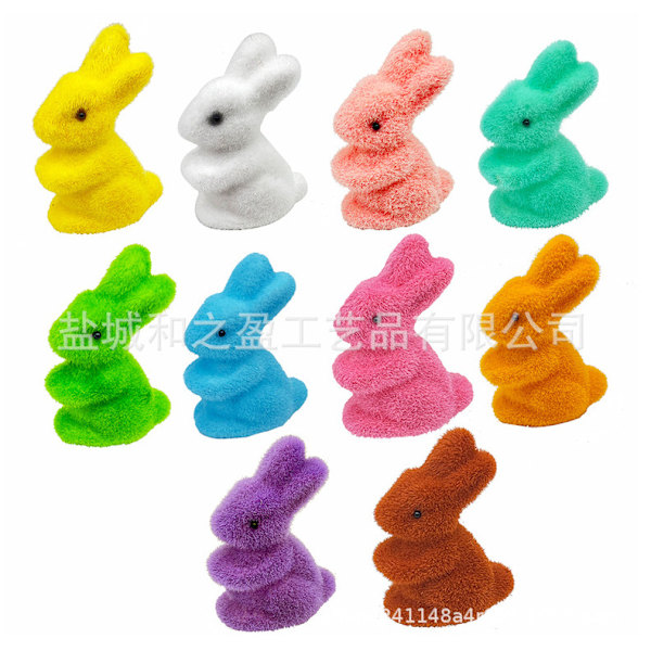 Pääsiäispupu vaahtomuovista värillinen pupu parvi turkis pupu seisova pupu makaava pupu pääsiäisjuhlien koristeet Blue Bunny