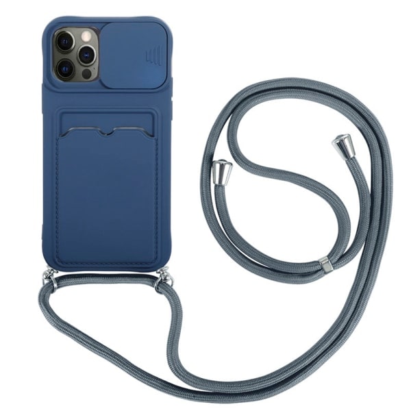 TG iPhone 12 Pro - Välgjort Silikonfodral med Korthållare Lila