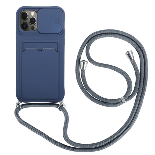 TG iPhone 12 Pro - Veldesignet silikonecover med kortholder Lilla
