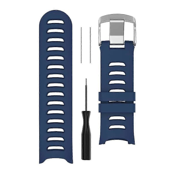 Silikone armbåndsrem til Garmin Forerunner 610 Mørkeblå Dark Blue