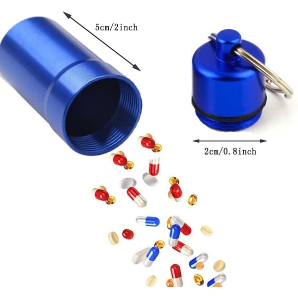 TG 3 mini medisinlådor i aluminium (svart, sølv, blå), vanntät