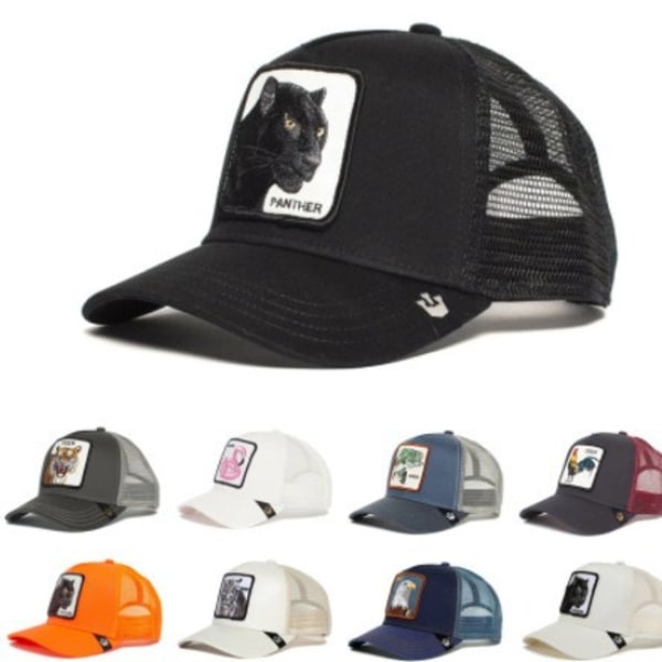 Svart Panter Mesh Keps för Vuxna Sommar Baseballkeps Truckerkeps C Leopard Orange