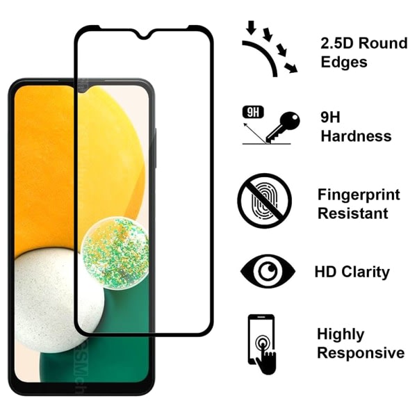 TG Heltäckande Härdat Glas 2.5D Skärmbeskyttelse Galaxy A23 5G (2-pack) Gjennomsiktig