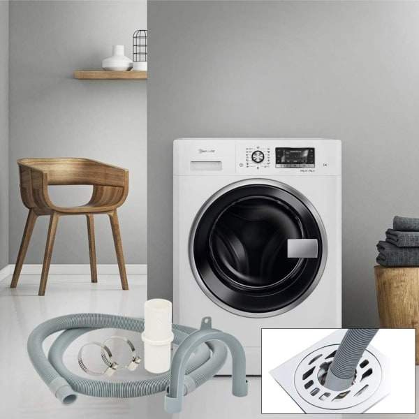 Avloppsslangförlängningssats med 1,5 m Universal Förlängningsslang för Avloppsslang Vattenslang för Diskmaskin, Tvättmaskin