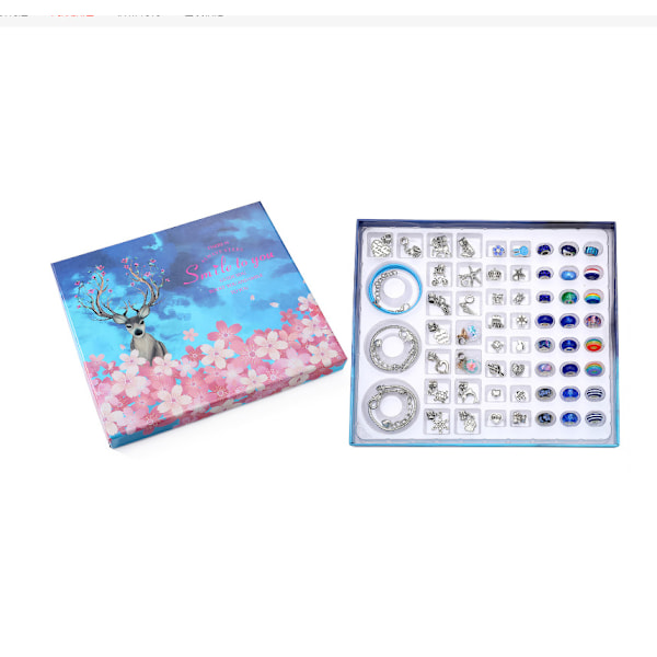 Amazon Bästsäljande Presentask Kristall Armband Barnset DIY Retro Armband Utsökt Smyckespresentask Present Lake Blue