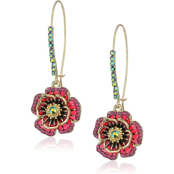 Galaxy Betsey Johnson Rose Dangle Øreringe Farve