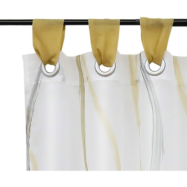 Skivgardin i transparent voile Bistrogardin med vågmönsterspännen (H/B 60/140 cm, sandfarge)