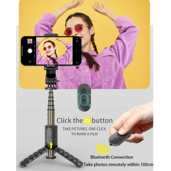 3 i 1 Bluetooth Selfie Stick, Mini Selfie Stick Smartphone Stativ