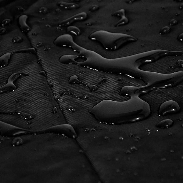 Runt cover i slitstark canvas vattentät exteriör svart utsida och silver inuti（185*110CM）