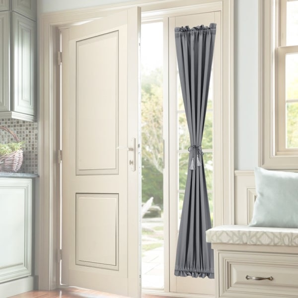 Dørgardin enkel stil ren, chiffon gardiner romantisk hjeminnredning, gul, 61 x 102 cm 61*102cm