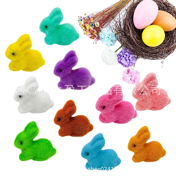 Pääsiäispupu vaahtomuovista värillinen pupu parvi turkis pupu seisova pupu makaava pupu pääsiäisjuhlien koristeet Pink Bunny