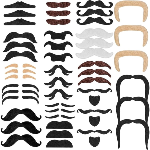 TG Mustasch Itsekiinnittyvä, Teko-parta Liimaa Itsekiinnittyvä Parta Teko-parta