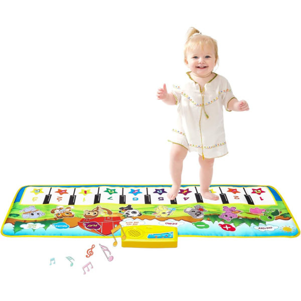 Barnpianomatte, 39,5\" X 14\" Musikmattor Keyboard Dansmatta El