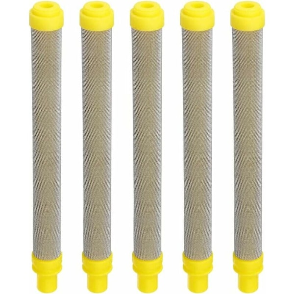 5 Stycken 100 Mesh Filter för Wagner Färgsprutor Rostfria Filterelement för Wagner Färgspruta Gul