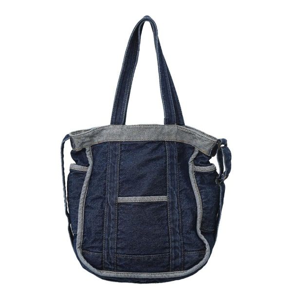 Messenger-väska för kvinnor Modeväska i jeans Tote Messenger-väska (mörkblå)