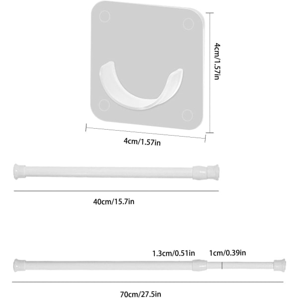Utdragbar duschstång 40-70 cm
