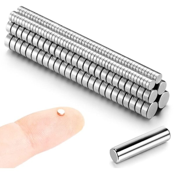 200 Mini Magneter - Små Runde Magneter - 100 stk. 3X1mm, 50 stk. 4x2mm, 50 stk. 5x2mm Neodym Magneter Sjældne Jordarts Magneter