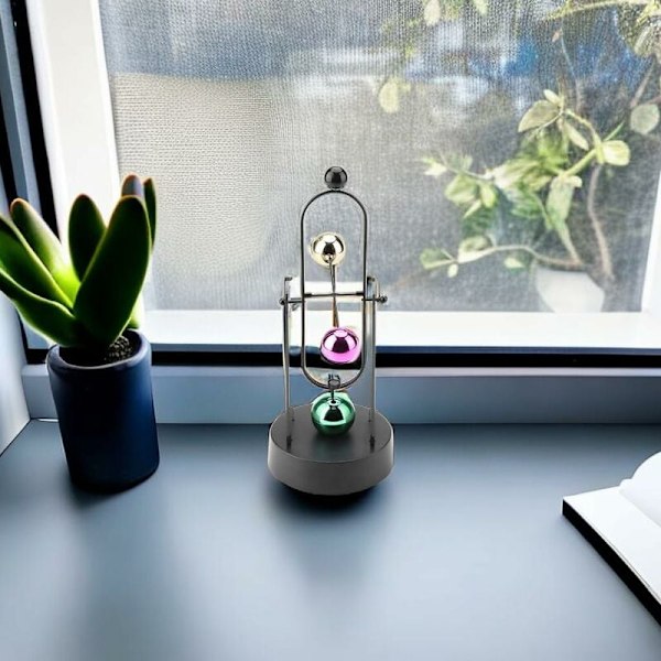 Perpetual Motion Svingende Kinetisk Kunst Elektronisk Riste Vrikke Enhet Svingende Balanse Kuler Fysikk Vitenskap Skrivebordsleke Hjemmedekorasjon