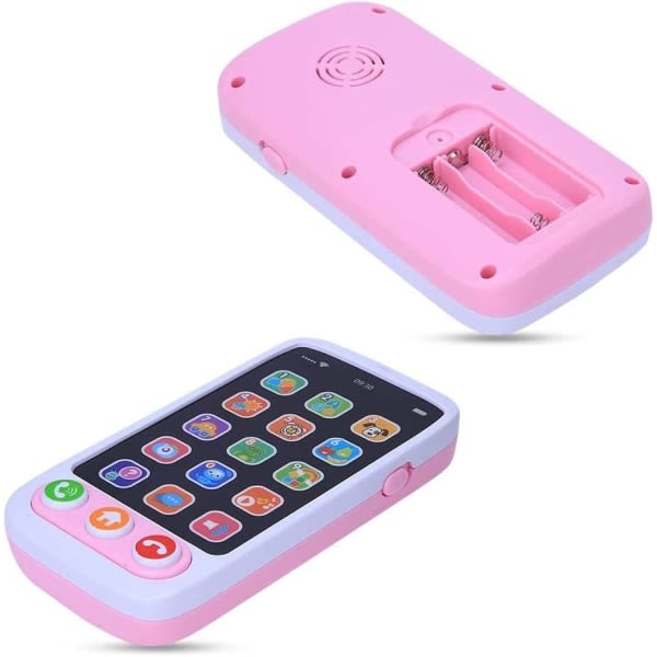 Galaxy Barns elektroniska mobiltelefon med musik och lätt berättarmaskin (rosa) pink