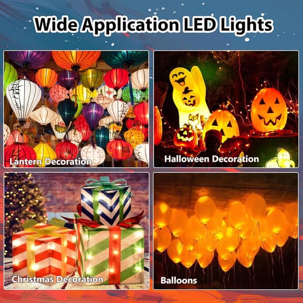 30 Mini LED Ballonlys, Varmt Hvid LED Lanterner til Bryllup, Fest Dekoration
