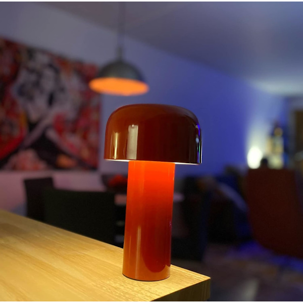 1. Svamplampe med Touch-Dæmpning Bordlampe til Stue USB Opladbar Led Natlampe Moderne Trådløs Værelse/Bar/Soveværelse/Sengebord/Studie/Hjem/Kontor Yellow