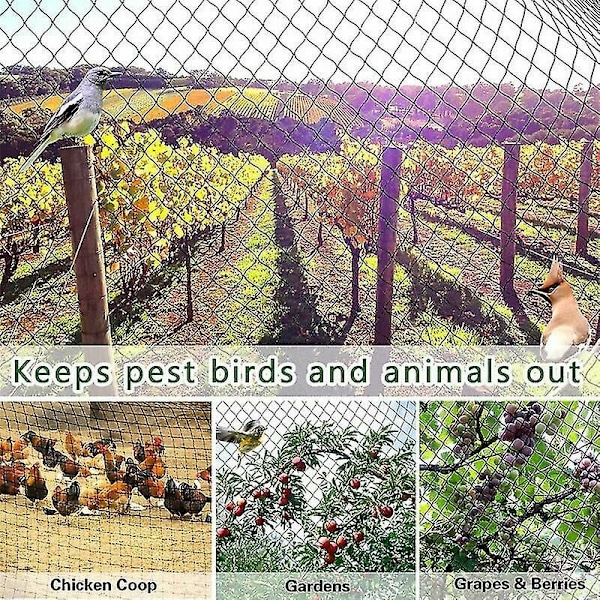 Kraftigt fuglenet til have og afgrøder, beskyttende hegnnet, fuglebeskyttelsesnet, hjorte, kat, hund, kylling, 4 m 5 m