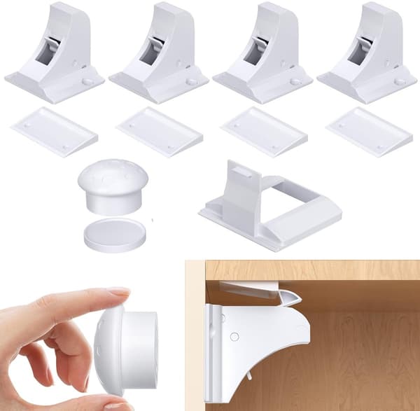 Barnsäkra magnetiska skåplås 4-pack - Hög kvalitet - Hållbara - Praktiska