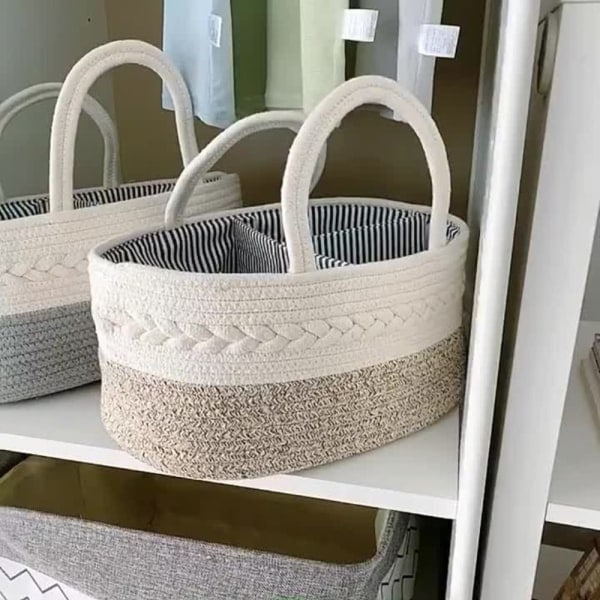 Baby Opbevaringskurv Reb Blepose GRÅ grå grey