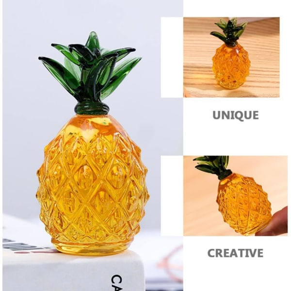 Galaxy Gul Kristalli Ananas Figuurilasi Hedelmä Taidekokoelma Käsintehty Käsityö Pöytäkoriste