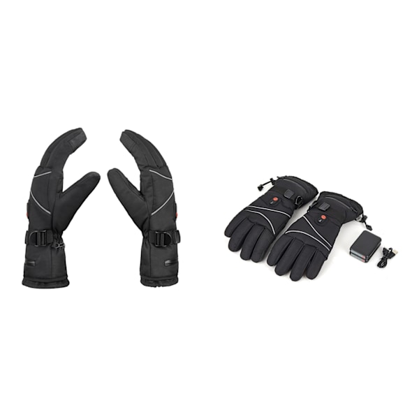 Laderbare oppvarmede hansker - Oppvarmede hansker holder deg varm om vinteren 5V 6000mah Black Svart
