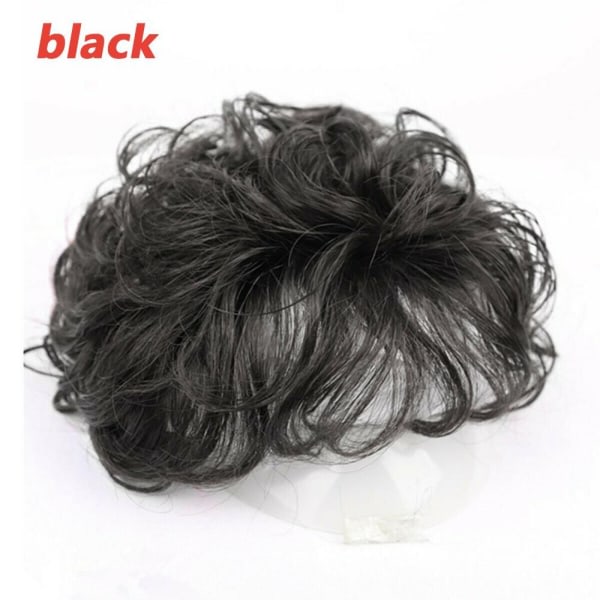 TG Lockigt Clip-On Hair Topper Hårförlängning SVART svart