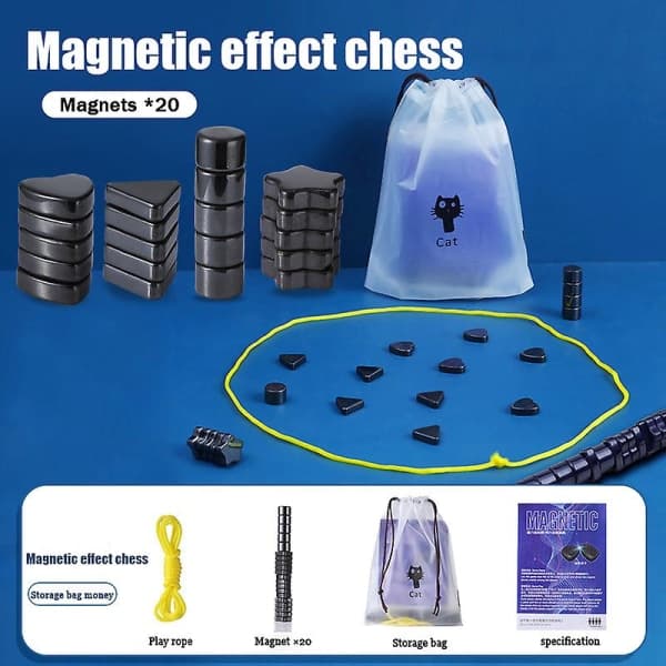 1-set pussel Magnetiska spel Schackmagneter Stenar Knock bord Brädspel Social[HK] A