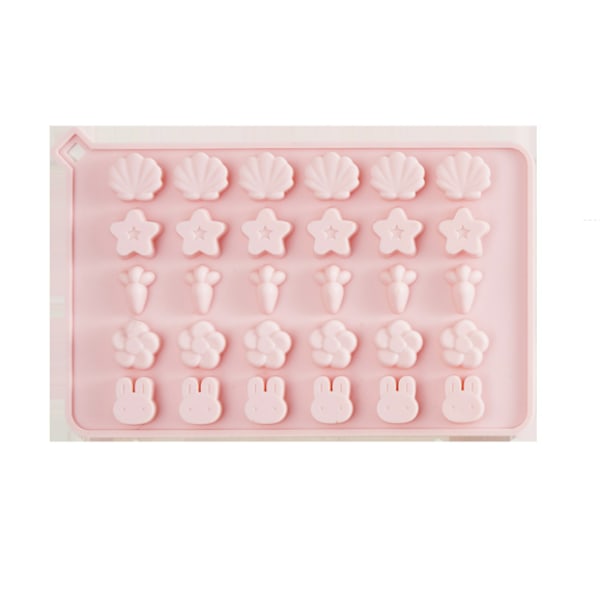 Silikoneform til Chokoladebogstaver og -tal - Kagedekoration, Slik, Gele, Gummies, Kageudskæring, Køkkenredskaber og Tilbehør pink shells