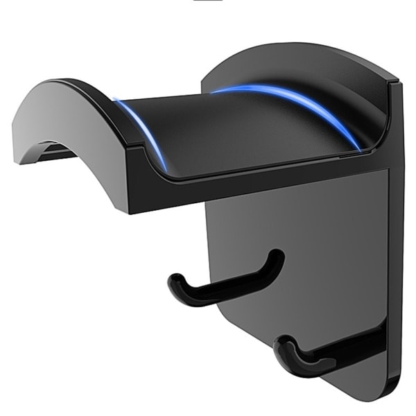 Høretelefonkrog Stick-On Høretelefonholder Vægfæste Under Skrivebord Headset Krog Hængende Sort