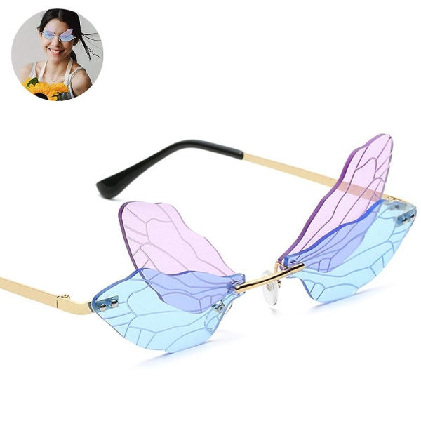 Dragonfly-vingesolbriller med ramlefri, uregelmessig form